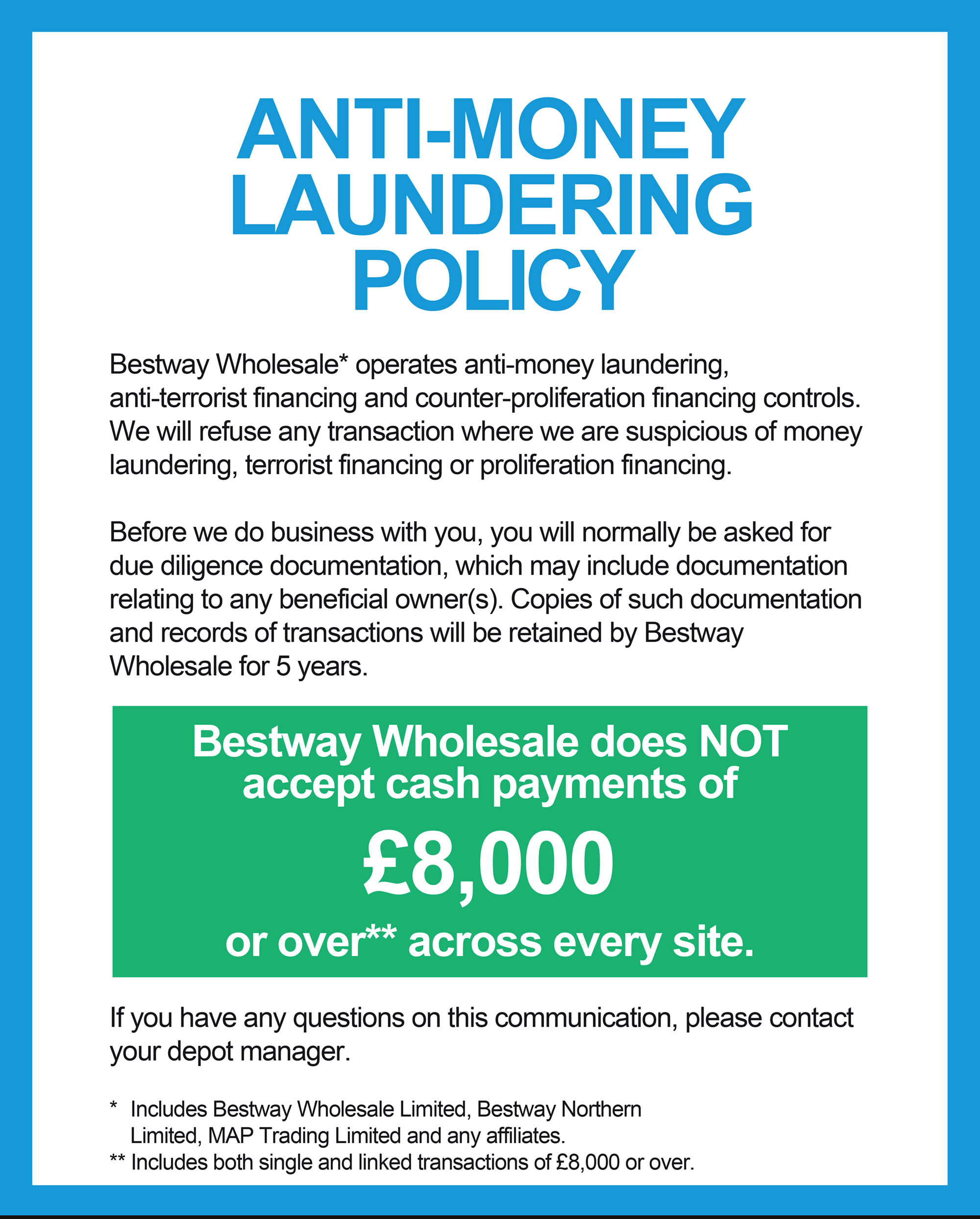 Anti Money Laundering Notice